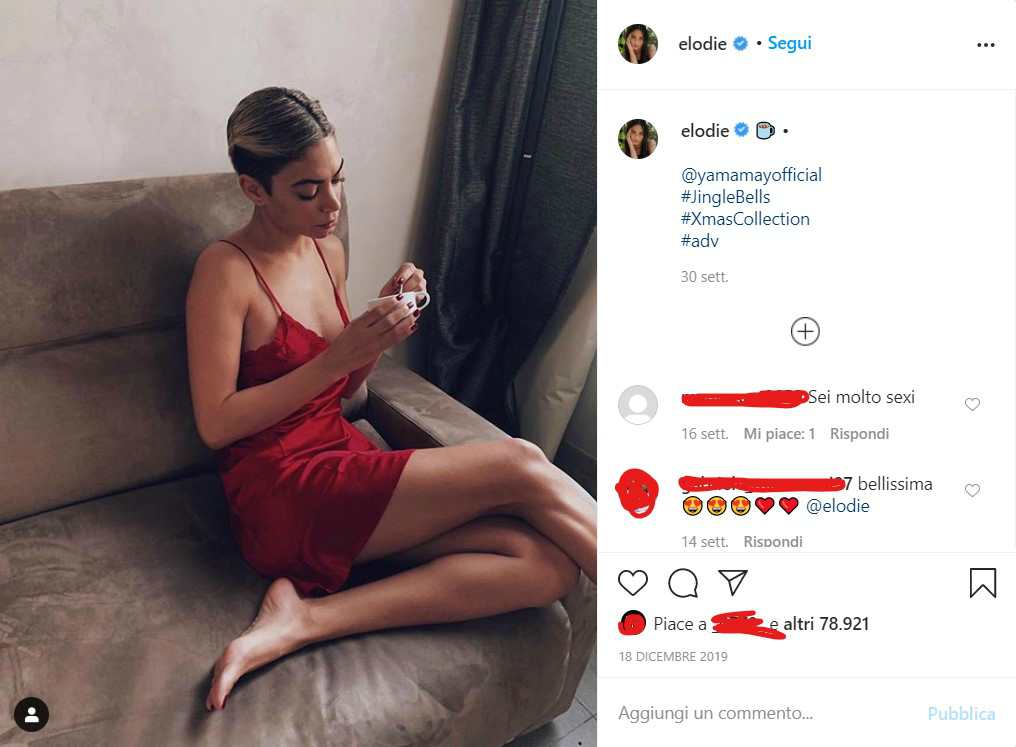 Elodie su Instagram - Altranotizia