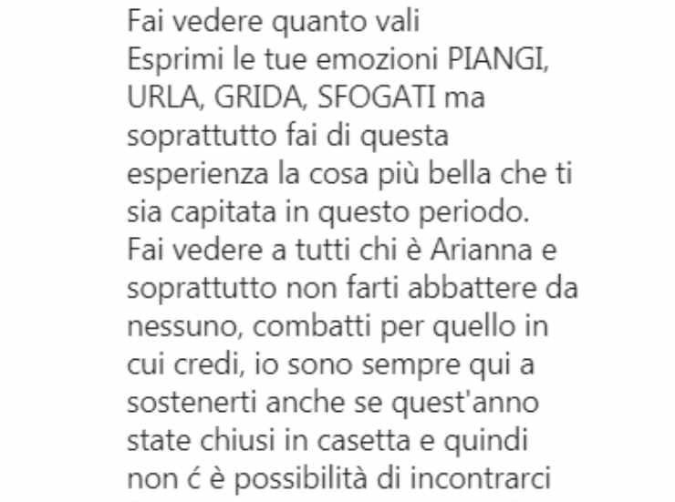 Commento di una fan (instagram)