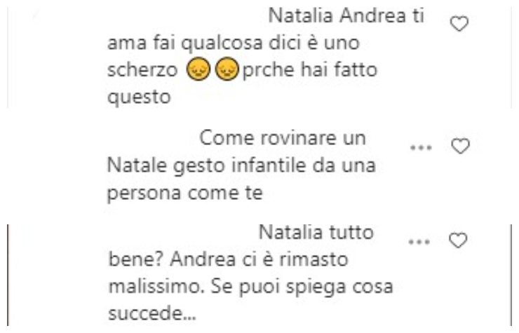 GF Vip commenti Natalia