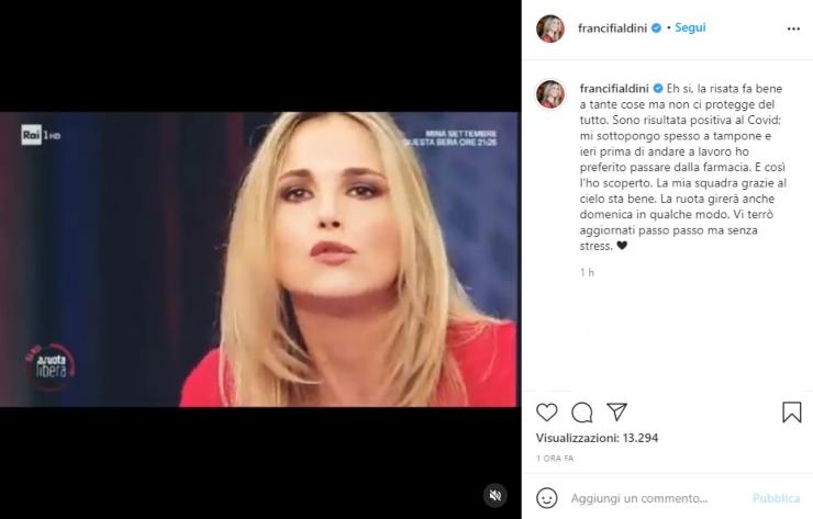 Francesca Fialdini positiva al Covid: l'annuncio appena ...