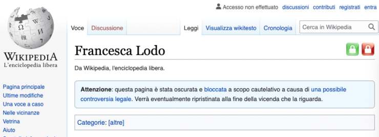 Pagina Wikipedia bloccata: ma perché?