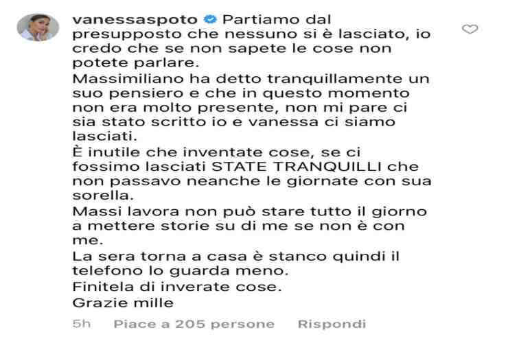 Vanessa e Massimiliano di Uomini e Donne si sono lasciati AltraNotizia