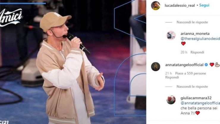 Anna Tatangelo e il commento a LDA