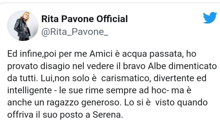 Amici-commento-per-albe-di-rita-pavone-Altranotizia