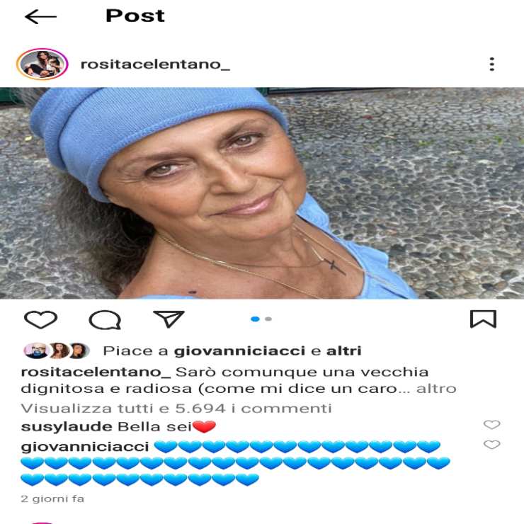 Rosita-Celentano-Instagram-Altranotizia